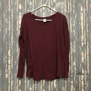 Victoria Secret Long Sleeve T-Shirt Size Small Tunic Shirt Maroon
